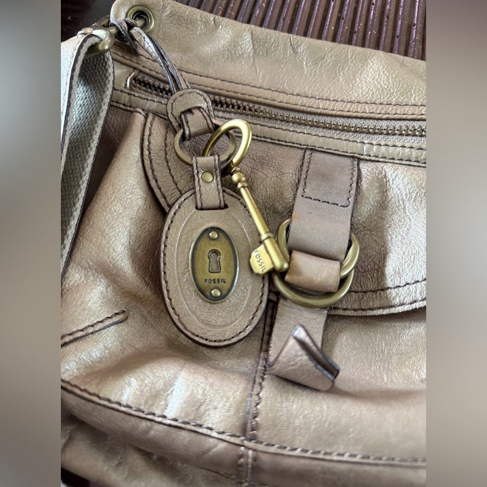 Fossil gold  leather Bag with Key Accent